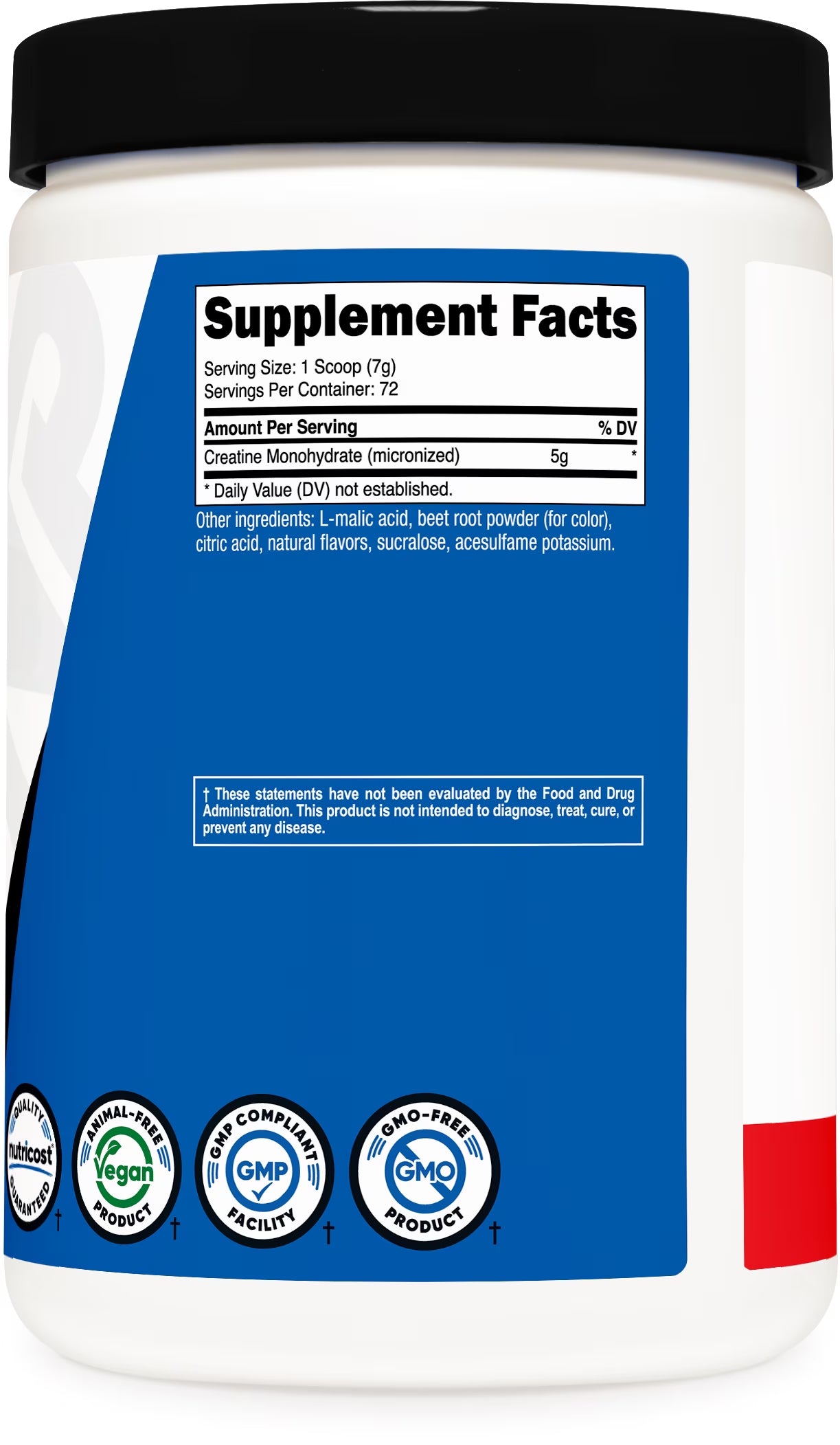 Creatine Monohydrate Powder (Red Alert, 500 Gram) - Micronized Creatine Supplement, Vegan, Gmo-Free, Gluten-Free, 72 Servings