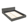 Modern Upholstered Platform Bed Frame With Pleated Design