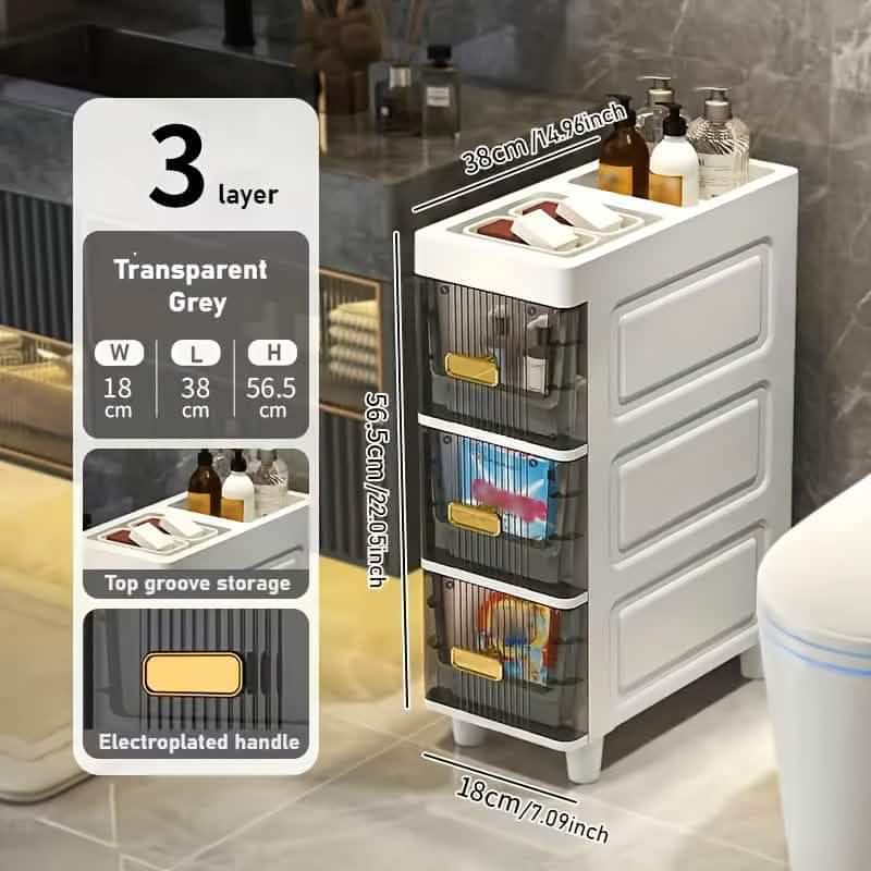 Slimline Multi-Drawer Storage Cabinet – 3, 4, or 6 Layer