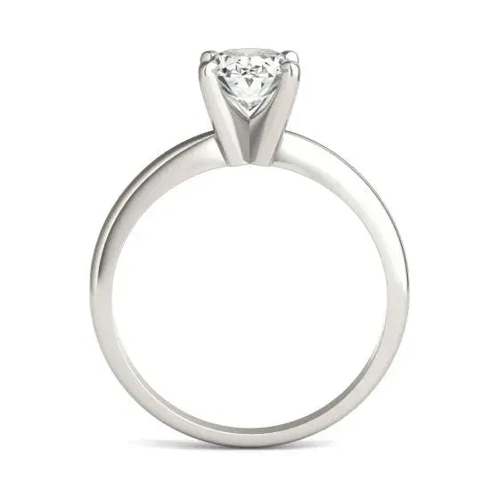 1 1/2 CTW Oval Lab Grown Diamond Solitaire Engagement Ring 14K White Gold