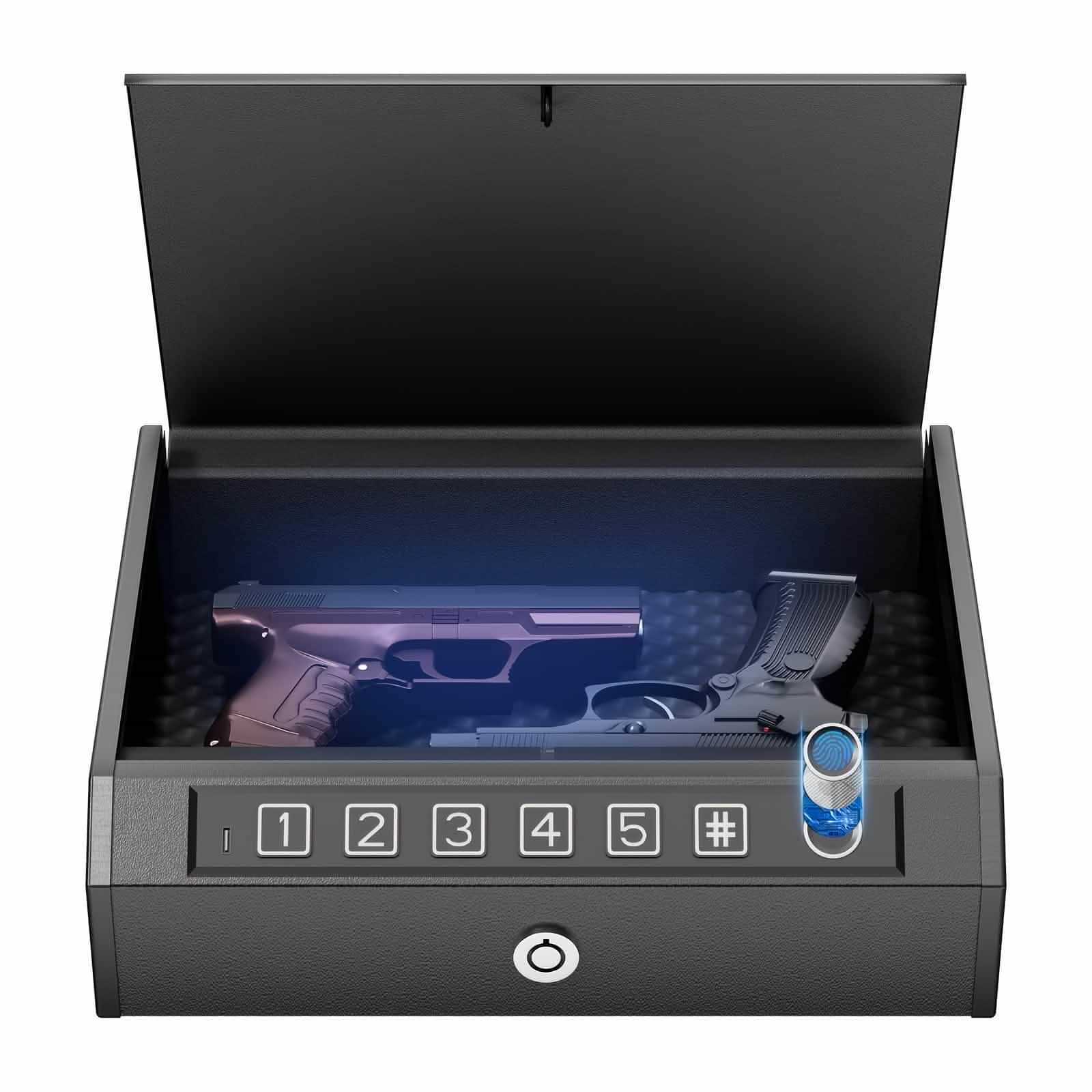 Lockable Storage Box with 3 Unlock Modes – Steel Security Box (Black)
