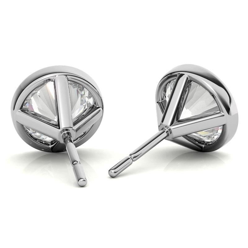 3.00 CTW Lab Grown Diamond Bezel Martini Stud Earrings in 14K White or Yellow Gold