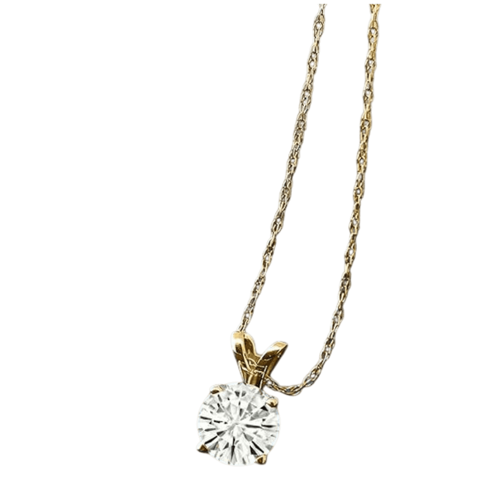 1.50 Ctw Round Lab Grown Diamond Pendant Necklace in 14K Gold – F Color VS Clarity | AGI Certified
