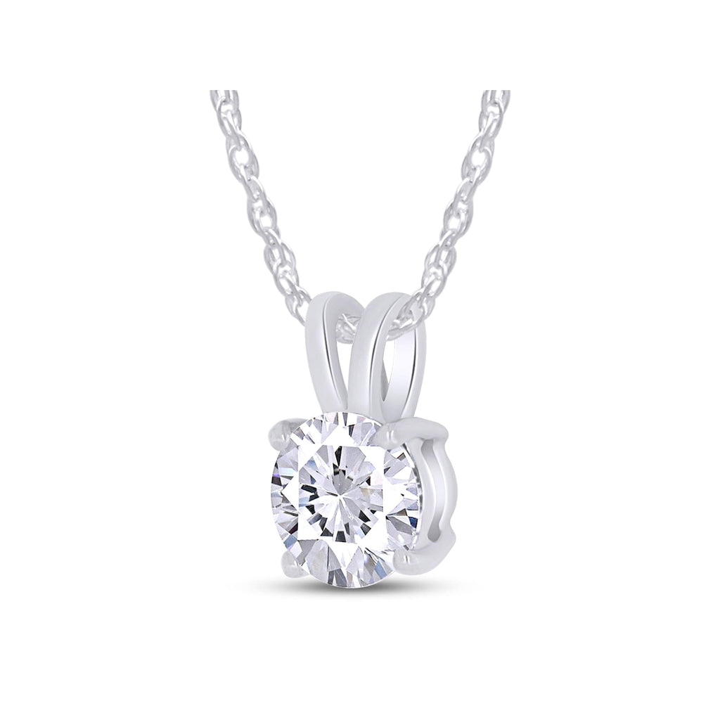 1.00 CTW Lab-Grown Round Diamond Solitaire Pendant in Solid 14K Gold – F Color, VS Clarity, AGI Certified