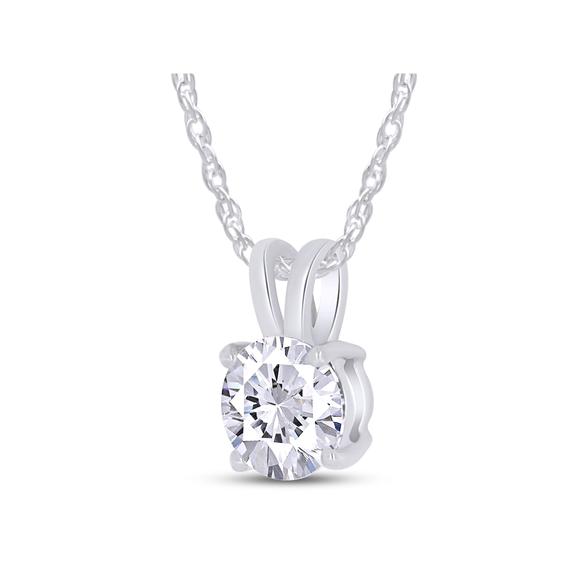 1.00 CTW Lab-Grown Round Diamond Solitaire Pendant in Solid 14K Gold – F Color, VS Clarity, AGI Certified