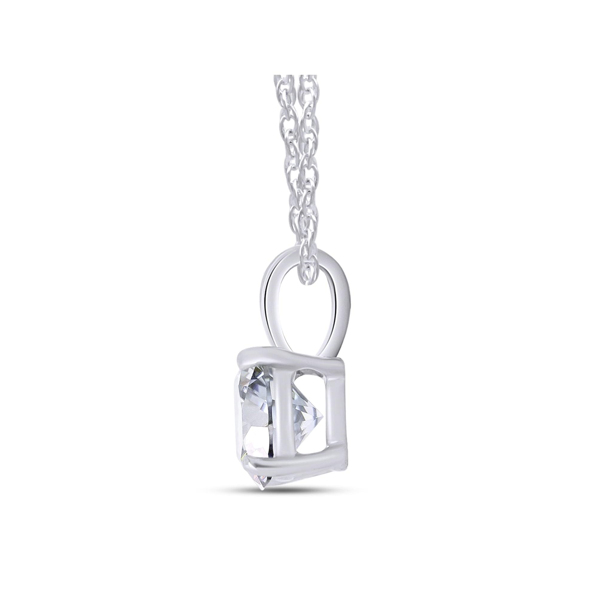 1.00 CTW Lab-Grown Round Diamond Solitaire Pendant in Solid 14K Gold – F Color, VS Clarity, AGI Certified
