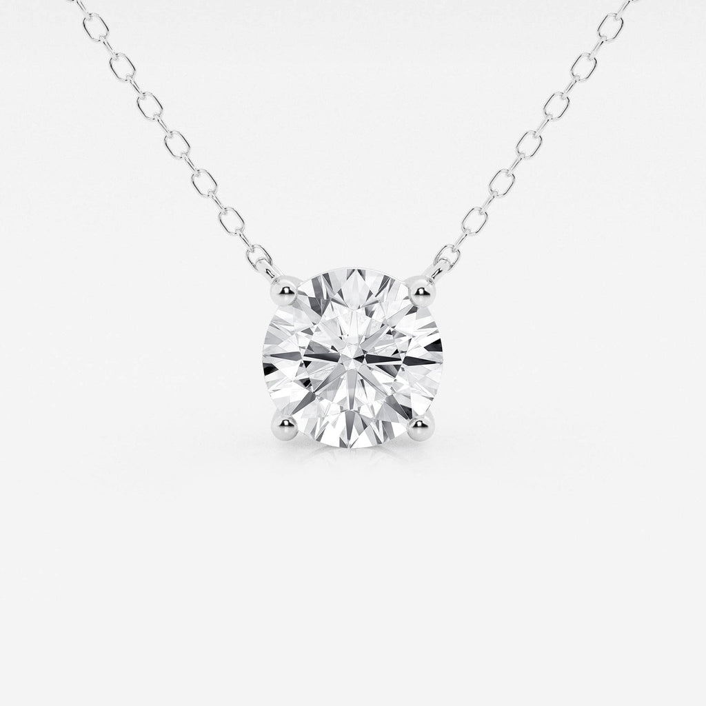 2.00 CTW Lab Grown Round F/G VS1 Diamond Floating Solitaire Pendant in 14K White or Yellow Gold – AGI Certified