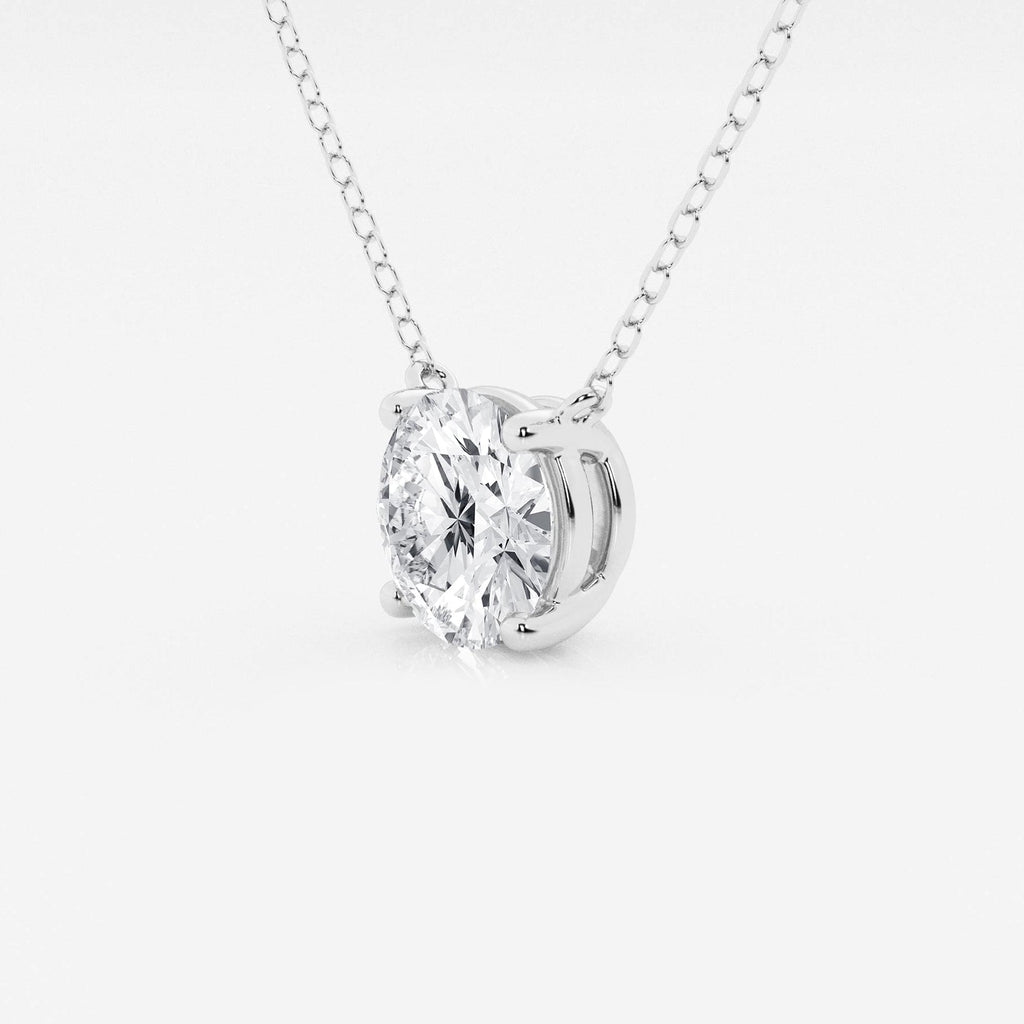 2.00 CTW Lab Grown Round F/G VS1 Diamond Floating Solitaire Pendant in 14K White or Yellow Gold – AGI Certified