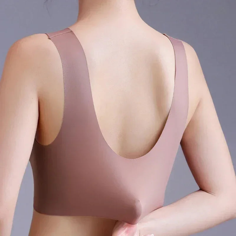 FallSweet 3PCS Lace Push Up Bras for Women Sexy Wireless Bra Ice Silk Deep V Bralette Tops Female Lingerie Mom's Underwear L-5XL