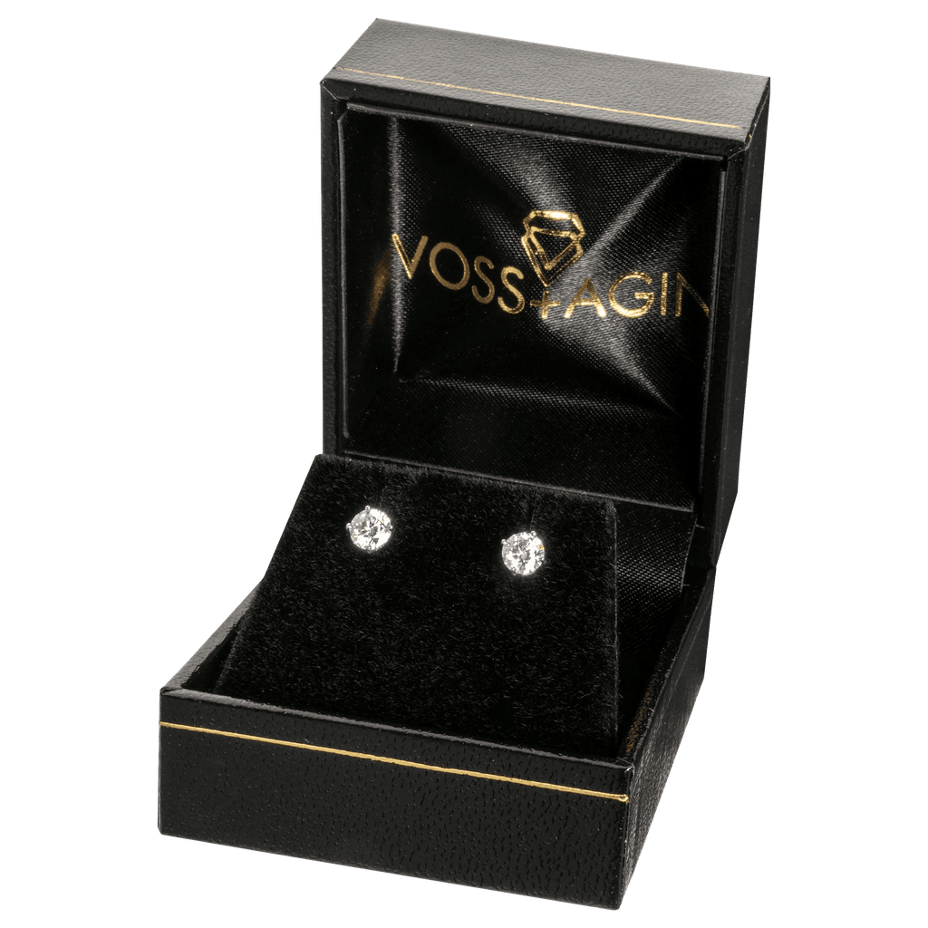 2.00 CTW Lab-Grown Diamond Stud Earrings – E Color VS Clarity in Solid 14K Gold (AGI Certified)