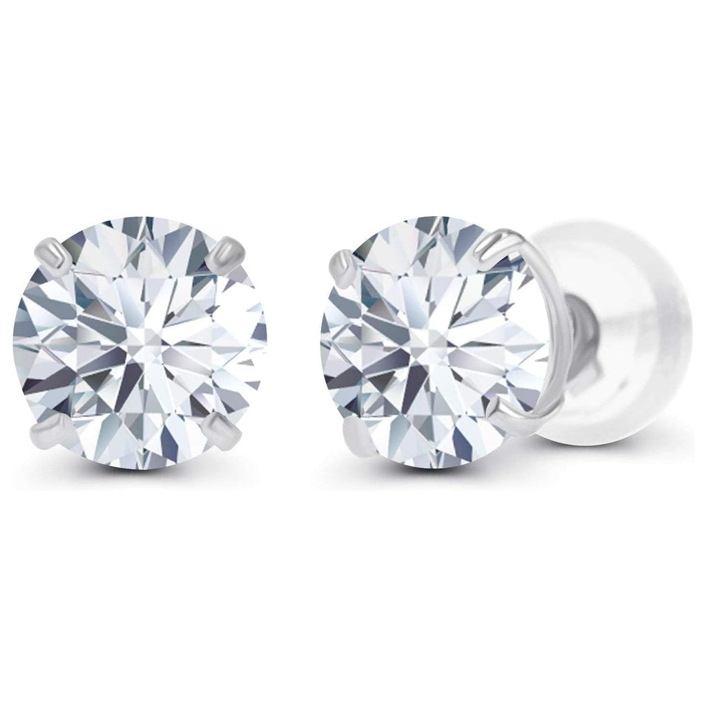 1.50 CTW Lab-Grown Diamond Stud Earrings in 14K White or Yellow Gold – F Color, VS Clarity | AGI Certified