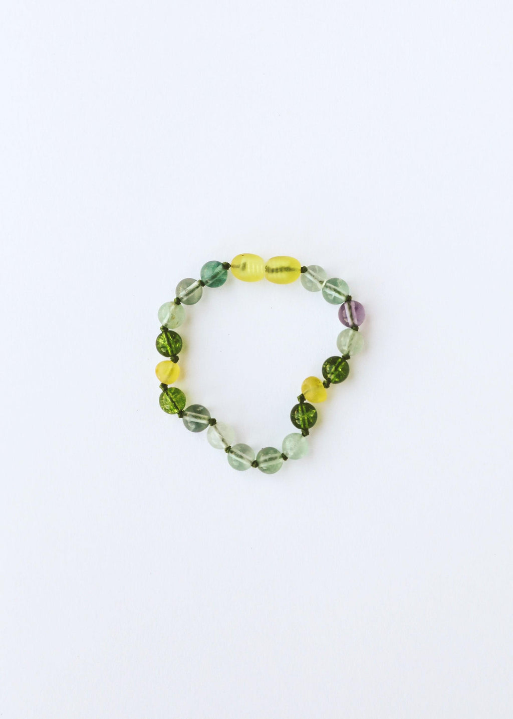 Raw Baltic Sea Amber + Fluorite + Peridot || Gemstone Anklet or Bracelet