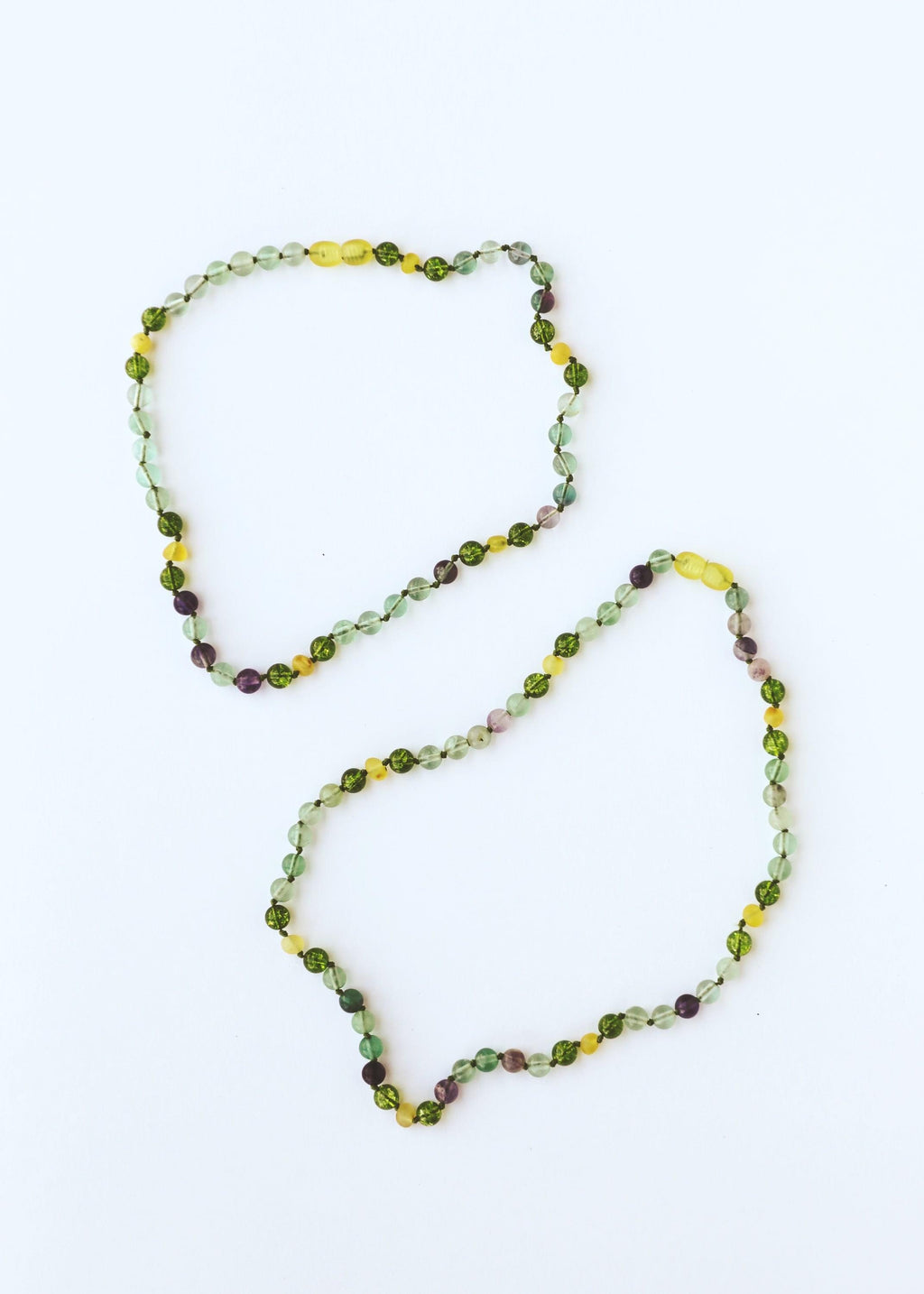 Raw Baltic Sea Amber + Fluorite + Peridot || Gemstone Anklet or Bracelet