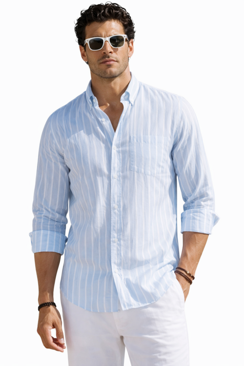 Men's Solid Casual Button Shirt