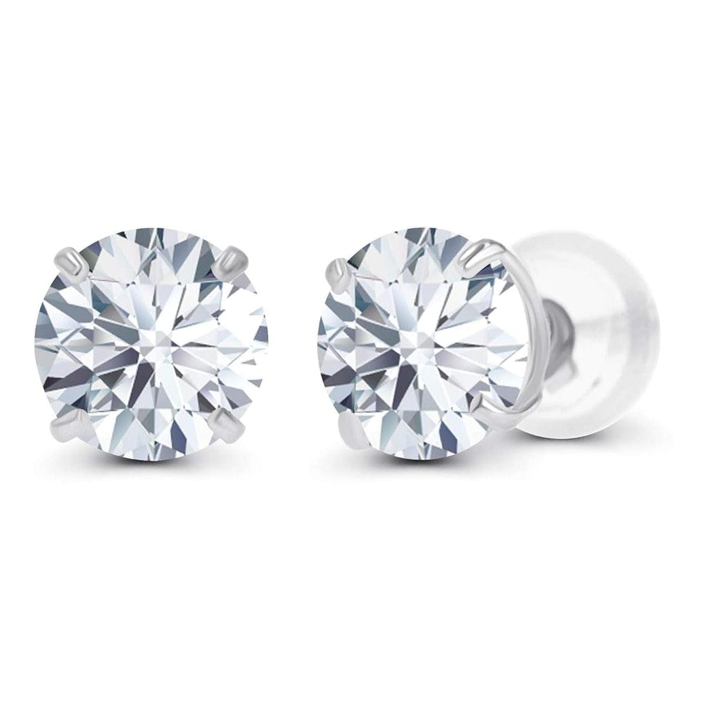 3.00 CTW AGI Certified Lab-Grown Diamond Stud Earrings in 14K Gold – E/VS