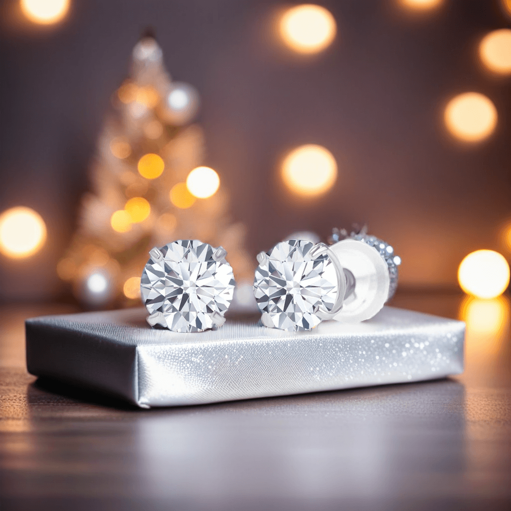 1.00 CTW AGI Certified Lab-Grown Diamond Stud Earrings in 14K Gold – E Color VS Clarity
