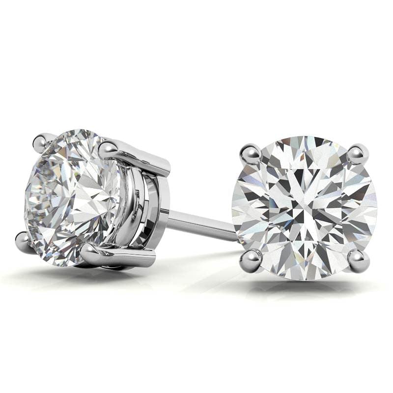 3.50 CTW Lab-Grown Round Diamond Stud Earrings in 14k Gold – E-F/VS AGI Certified