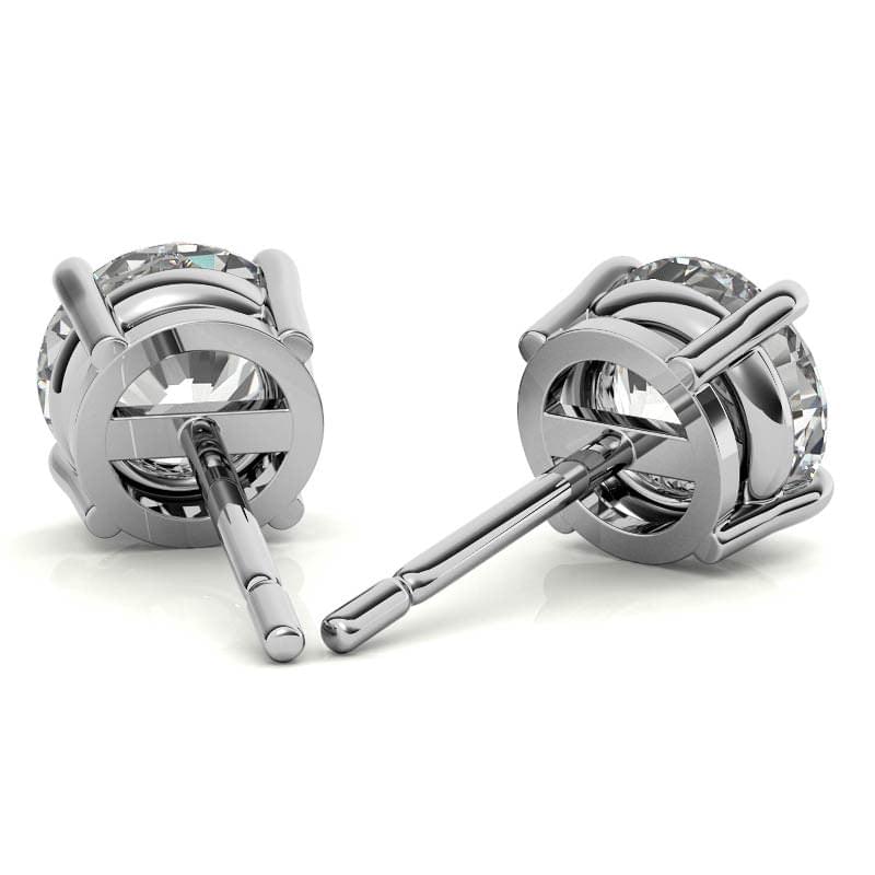 3.50 CTW Lab-Grown Round Diamond Stud Earrings in 14k Gold – E-F/VS AGI Certified